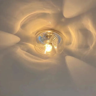 Gray glass blown wall sconce E27 installed modern view