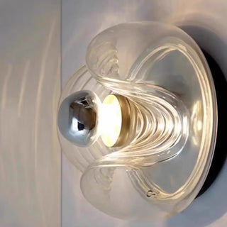 Hand-blown glass wall sconce E27 gray clear 26cm