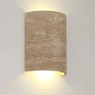Travertine marble wall sconce – beige natural stone LED