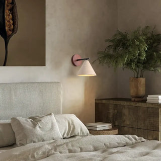 Natural stone wall lamp white – triangular geometric modern
