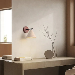 White stone sconce triangular – E27 LED warm natural