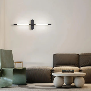 TUBU matte black tube wall sconce close-up