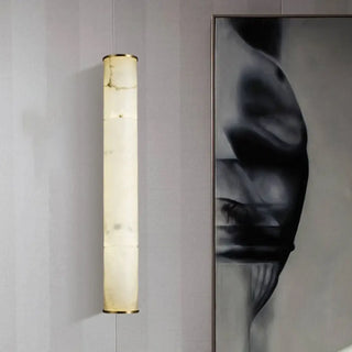 Marble wall sconce M 8x30cm – elegant stone side angle