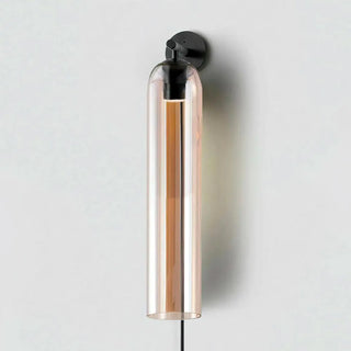 Dimmable coloured glass wall light G9 10W LED gold aluminium