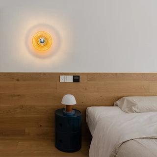 Sky blue glass wall sconce E27 LED 24cm modern coloured light