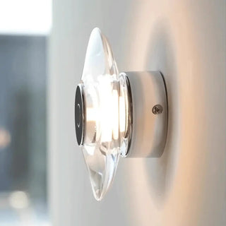 Silver halo luminous glass wall sconce – M size 8W 3000K modern