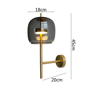 Smoked glass wall sconce LED – smoky grey glass IP65 45cm