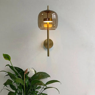 Smoky grey glass sconce LED – IP65 modern 45cm