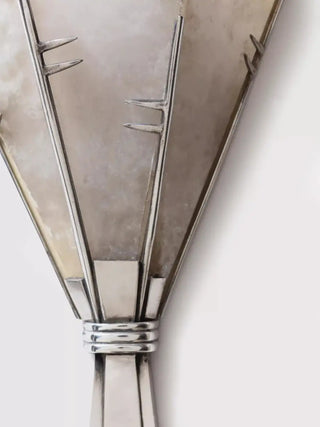 Art deco fan glass wall light LED IP65 white side