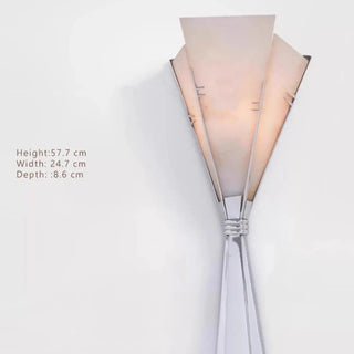Art deco fan sconce LED IP65 white 39cm front