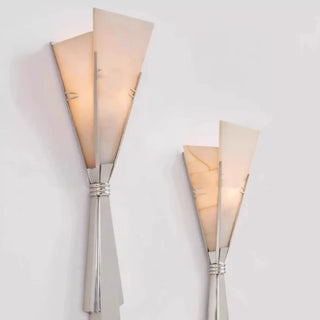 Art deco fan glass wall sconce LED IP65 white small