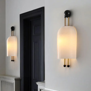 SUPORET glass and metal wall sconce warm LED glow
