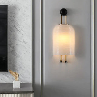 SUPORET chic glass wall light metal accent detail