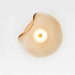 Organic amber glass wall sconce E27 LED – beige 25cm