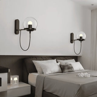 WALL clear glass wall sconce installed hallway