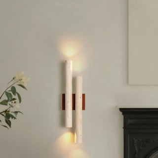 Minimalist design wall light – natural rock and wood texture