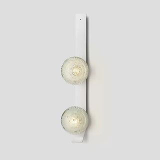 Vertical wall sconce with 3 glass globes – black gold G4 LED
