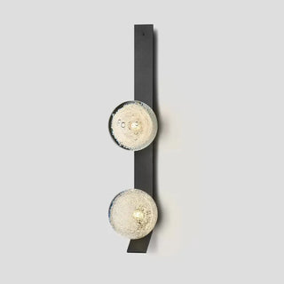 Gold 3-globe wall sconce M size – G4 LED 59cm blown glass