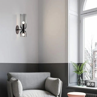 Gray frosted glass wall sconce E14 LED 10cm diameter