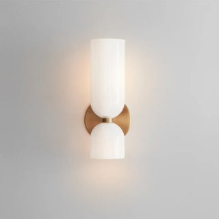 Frosted glass wall sconce E14 LED white 35cm front