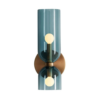Vertical frosted glass wall sconce E14 LED gray detail