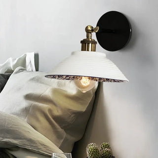 Blue ceramic sconce variant B 23x23cm – side angle view