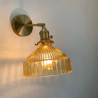 TIFFY vintage brass wall sconce with tinted glass