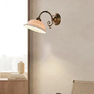 Glass globe vintage wall sconce cream – bronze warm LED glow