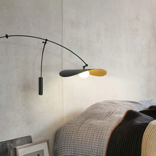 XL black wall sconce large format side angle view