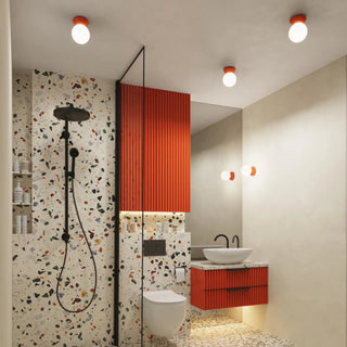 Enamel modern bright designer wall sconce close-up — uniform