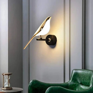 Golden bird wall sconce G4 12W acrylic – front view
