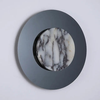 Marble round wall sconce LED black – diffuser close-up detail