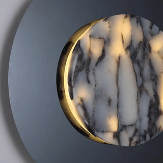 Black metal marble wall light LED – 30cm ambient glow close-up