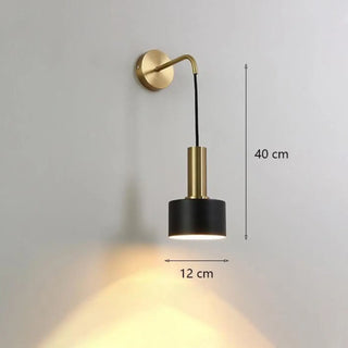 Gold brass wall sconce warm white 3000K detail view