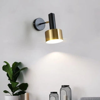 Gold wall sconce E27 10W installed bedroom warm 3000K
