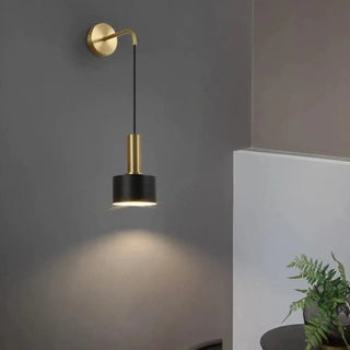 Gold brass wall sconce E27 medium 12x40cm modern