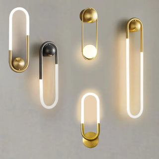 Gold black LED wall sconce G4 aluminum side view