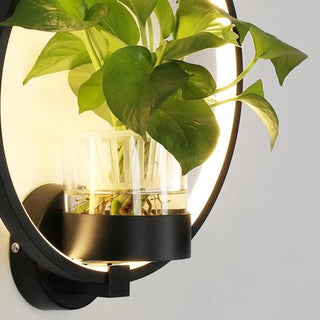 Natural style wall sconce side view – black G4 22W acrylic
