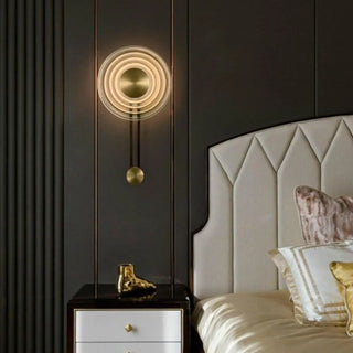 Retro circular wall sconce G4 LED 5W gold 55cm