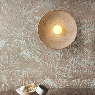 Round beige aluminium bathroom wall lamp E14 warm glow
