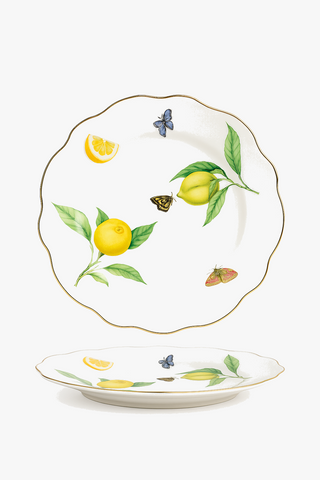 lemon-motif ceramic dinner plate