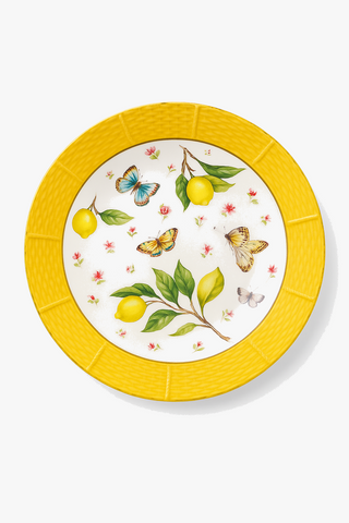 lemon-motif ceramic dinner plate