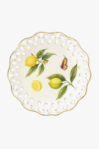 lemon-motif ceramic dinner plate