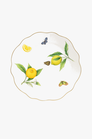 lemon-motif ceramic dinner plate