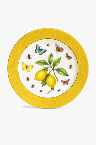 lemon-motif ceramic dinner plate