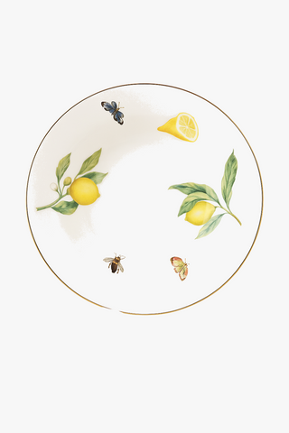 lemon-motif ceramic dinner plate