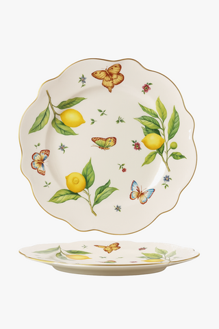 lemon-motif ceramic dinner plate