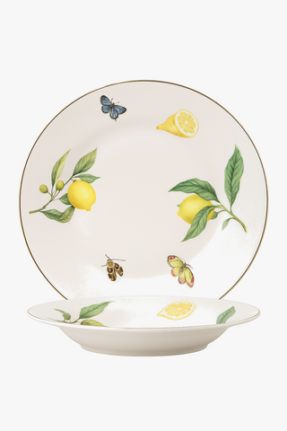 lemon-motif ceramic dinner plate