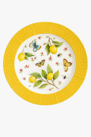 lemon-motif ceramic dinner plate