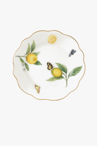 lemon-motif ceramic dinner plate